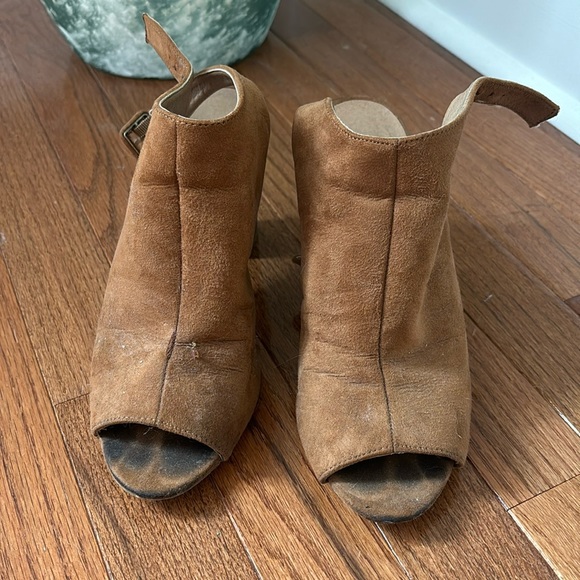 Shoes - Modern Girl brown faux suede mid heel.